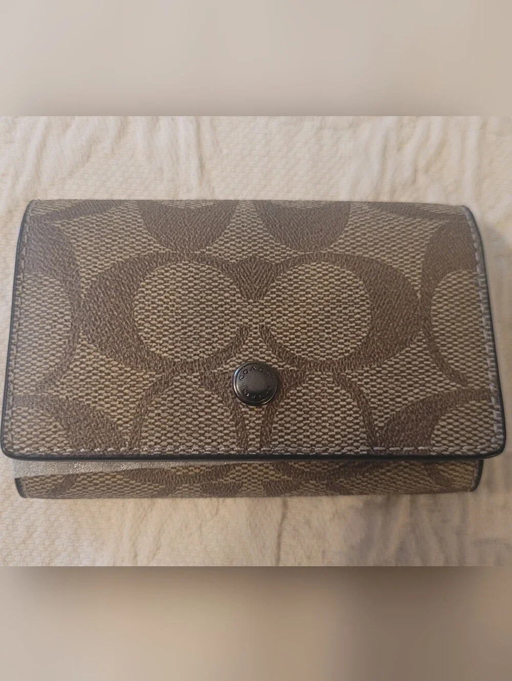Coach Signatue 5 Ring Key Case Brown/Tan - Picture 1 of 3